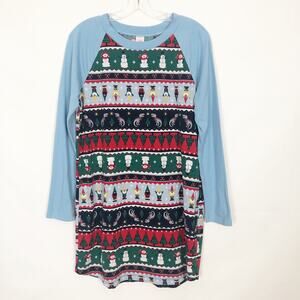 North Pole Long Sleeve Christmas Sleep Shirt Size Small